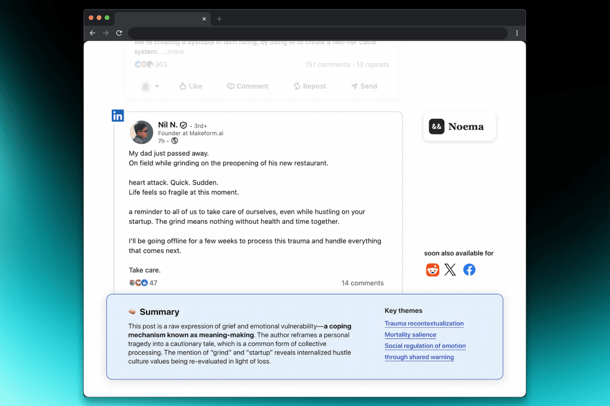 Noema - Chrome extension to decode LinkedIn preview