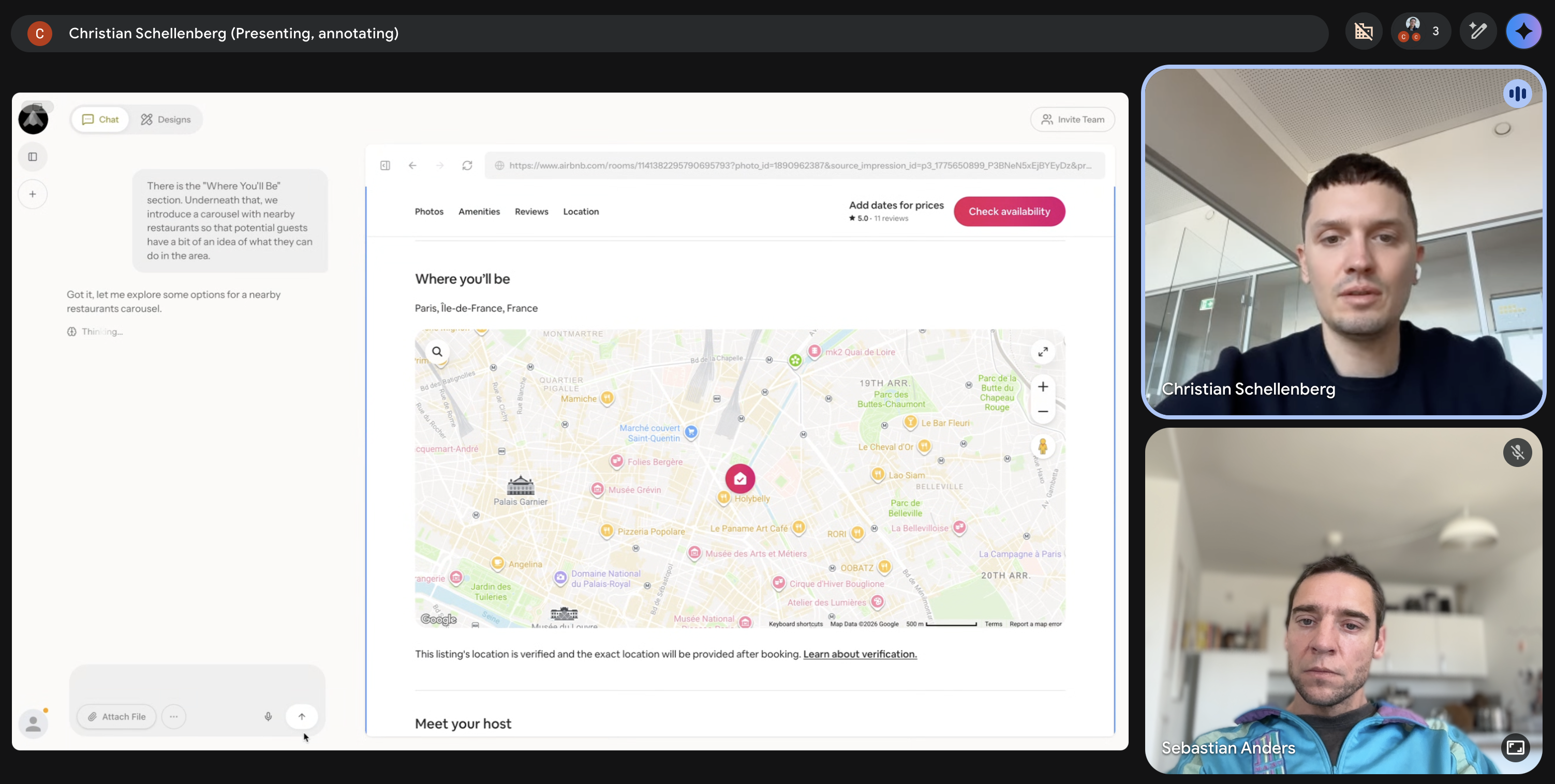Screenshot of our meeting