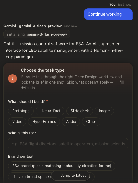 Screenshot of the desktop app OpenDesign